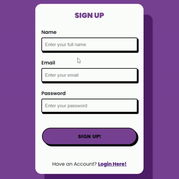 how to create neobrutalism sign-up form using html and css only.gif